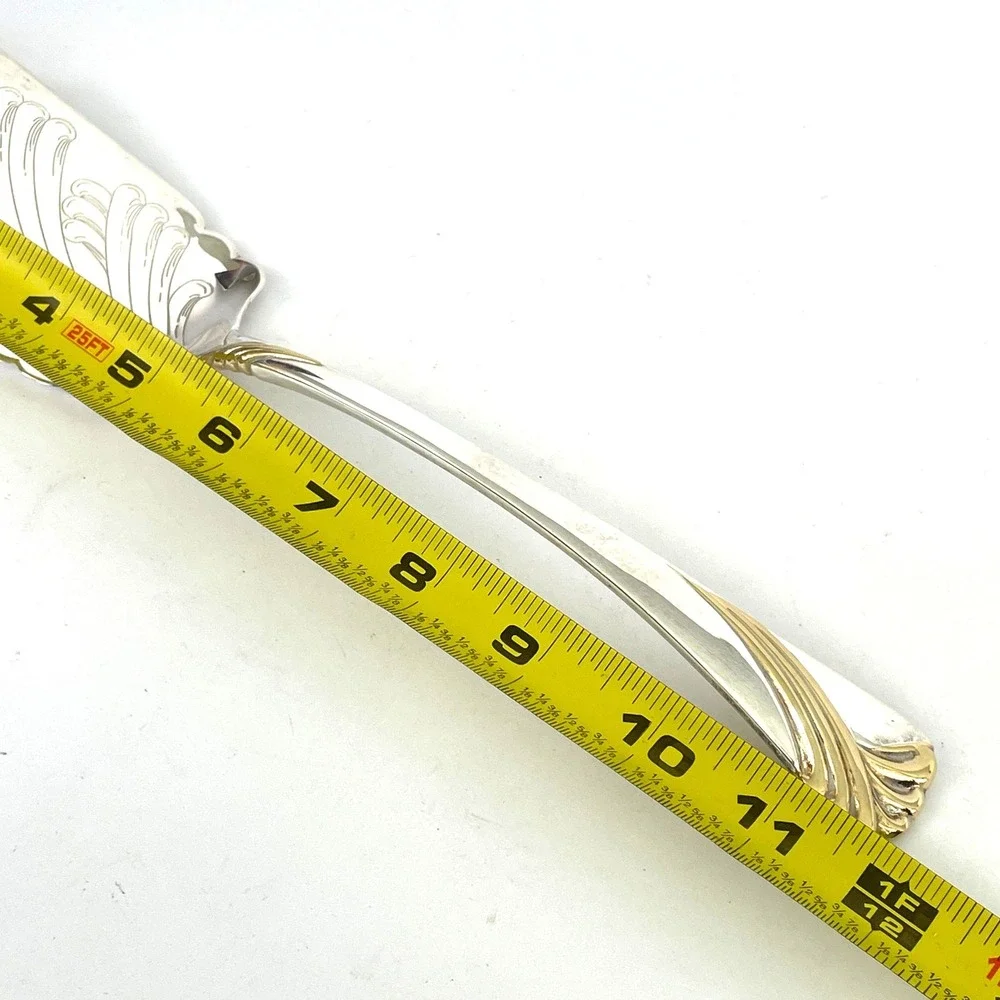 Vintage Lenox Silverplate Lasagna spatula Cake Server Gold Accent Italy Engraved